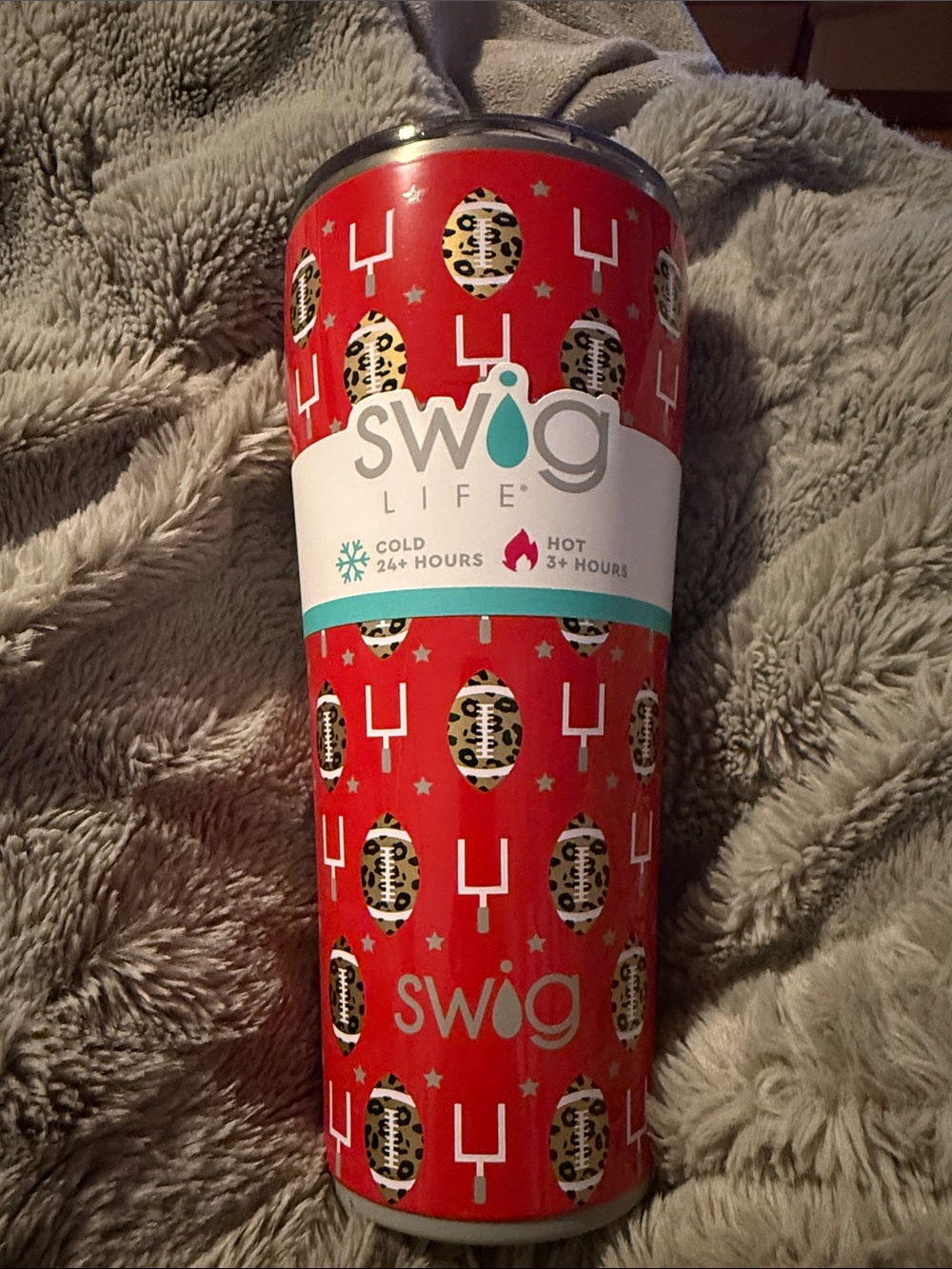SWIG Life Red Football Patterned Tumbler 32 oz
